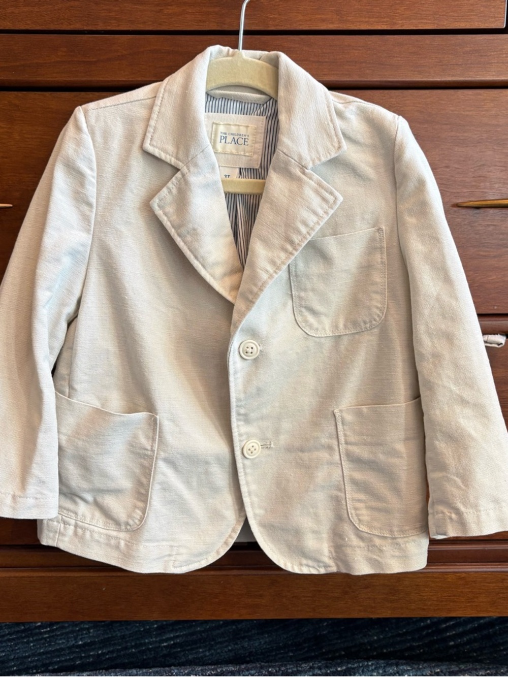 Boys Tan 2 button Linen Blazer from Children’s Place 3t